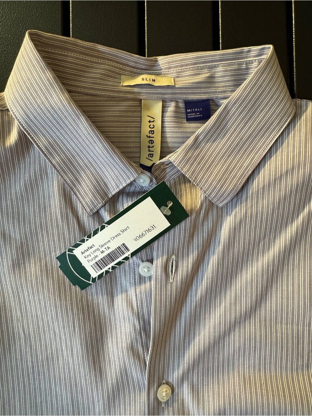 Artefact Slim Fit Purple Stripe Dress Shirt - Tall